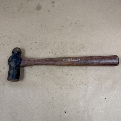 Vintage Plumb Leader 32 Oz.  Ball Peen Hammer USA Made Original Wooden Handle