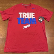 Dayton Flyers Shirt Mens Large Red Short Sleeve Dri Fit Nike