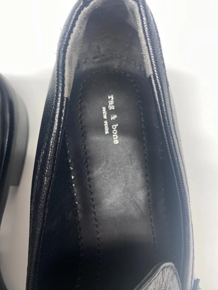 Mocasín plano rag & bone Maxell sin cordones negro punta cuadrada talla 9 para mujer Foto 3 de 4
