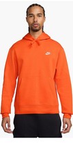 Nike Sportswear Club Fleece Men's Pullover Hoodie, Safety Orange, Size: Large