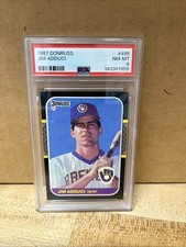1987 Donruss Baseball, Jim Adduci Milwaukee Brewers PSA 8, G2
