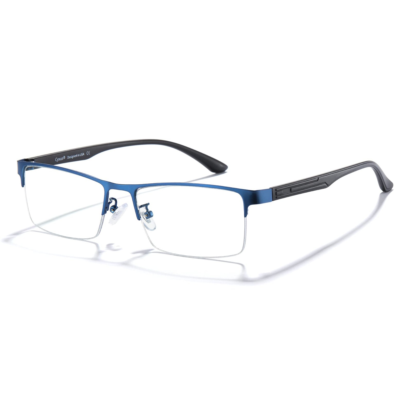 Blue Light Blocking Glasses for Men – Ultralight Semi-Rim Computer Eyewear with UV Protection-image