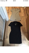 Ladies Pretty Little Thing Black Dress & Shein Grey Unitard Jumpsuit Size 12/M