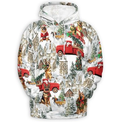 German Shepherd Christmas Hoodie Dog Holiday Pullover Gift