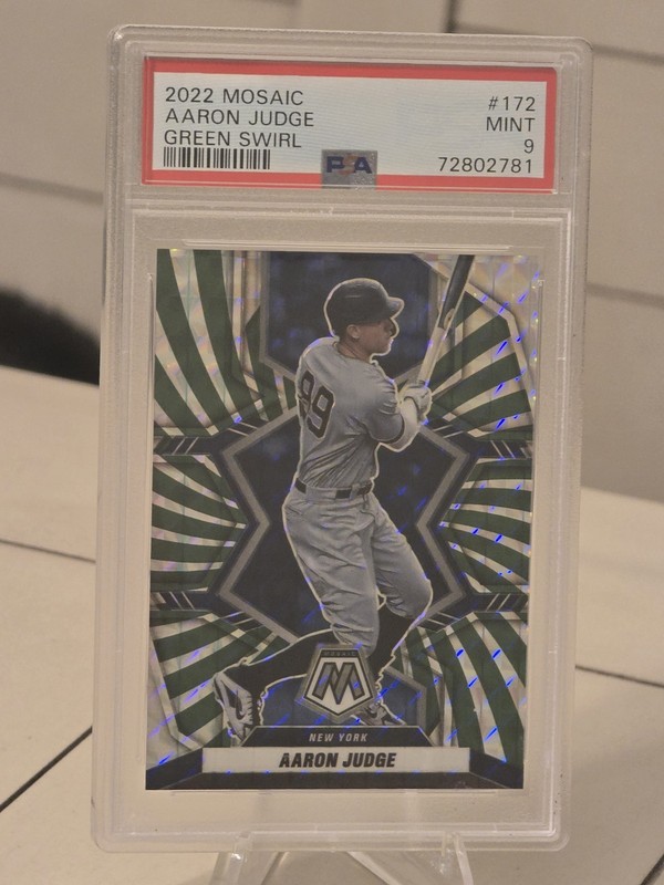 2022 Mosaic AARON JUDGE Green Swirl Prizm /12 #172 PSA 9 MINT POP 1 SSP Yankees