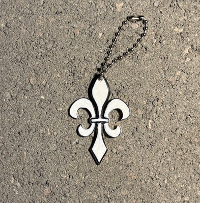 Grunge Fleur De Lis Archaic Style Keychain