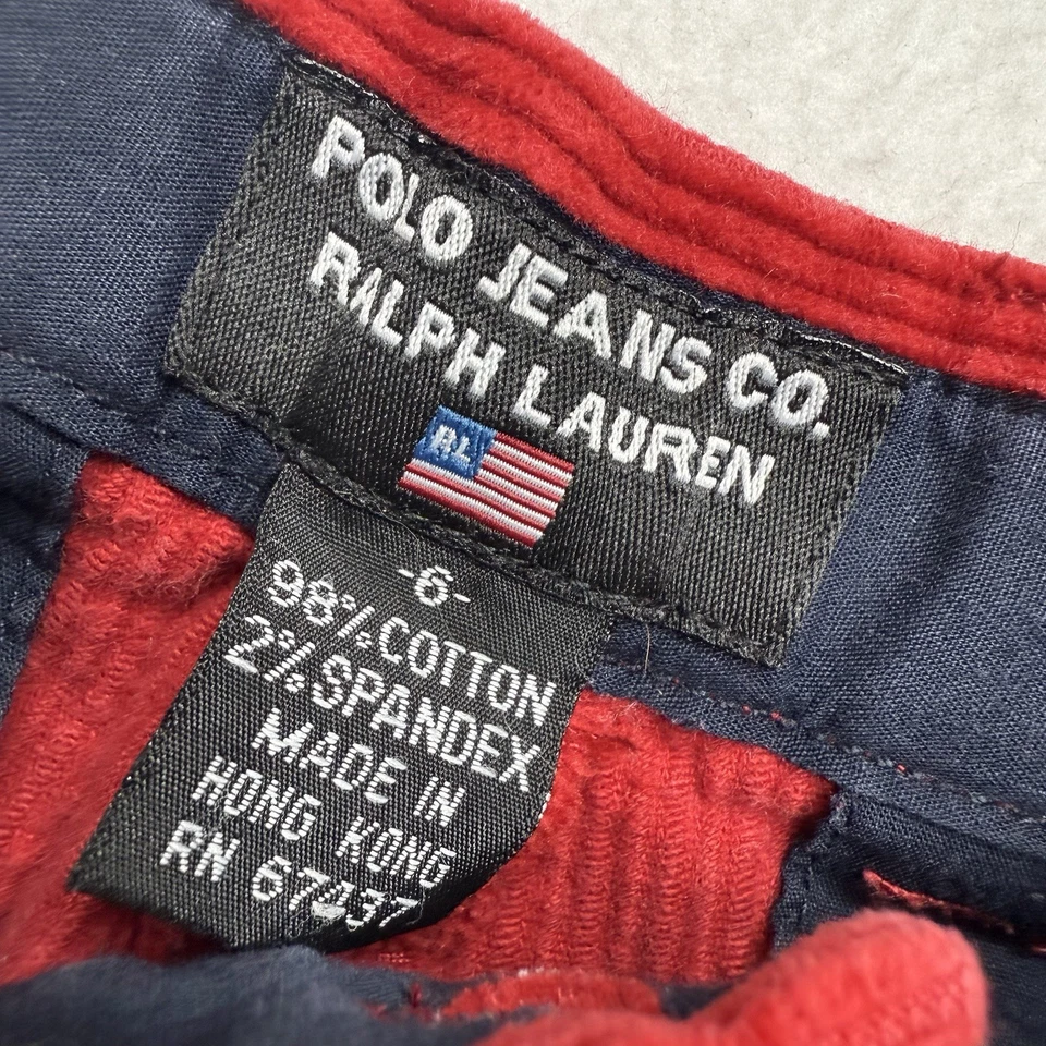 Винтажные женские брюки Ralph Lauren с заниженной талией 28x28 красные вельветовые джинсы-поло Y2K - Изображение 2 из 4