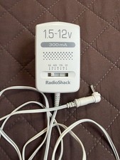 RadioShack AC Adapter Vintage, Model 273-1662A, 1.5-12V 300 mA White Power Cable