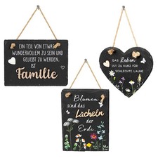 Wandbild Herz o. Rechteckig mir Spruch hängend Schiefer formano Schild Wanddeko