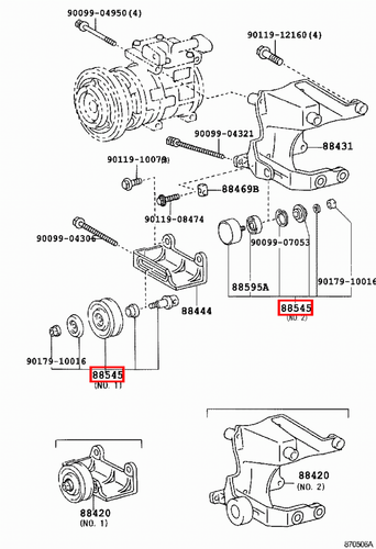 Genuine LandCruiser FZJ80 FZJ79 FZJ78 FZJ76 1FZ Air Conditioner Idler Pulley - Picture 13 of 20