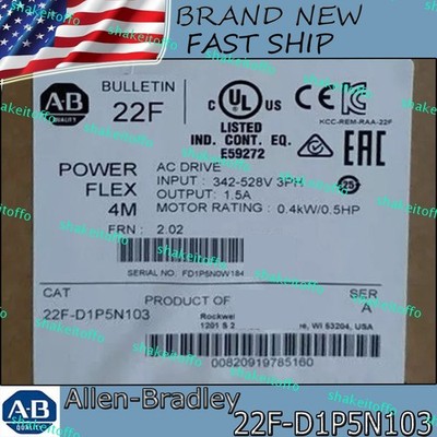 22F-D1P5N103 New AB PowerFlex 4M-0.4 kW (0.5HP) AC Drive Free Ship US