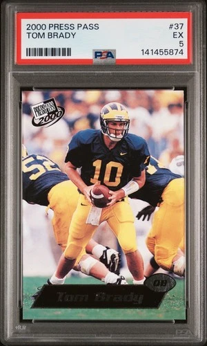2000 PRESS PASS #37 TOM BRADY ROOKIE RC PSA 5