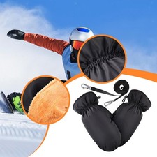Down Mittens Winter Snow Mittens Thickened for Men Women Thermal with Lanyard