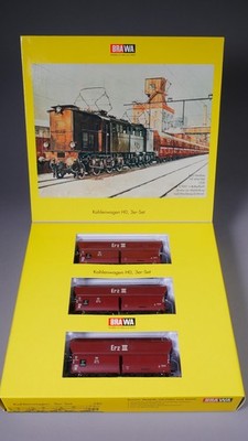 H0 DC Brawa 2005 3-tlg. Kohlewagen-Set OOtz33 der DB in OVP #GO_1565