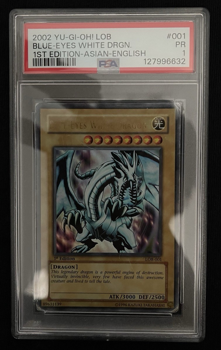 Yu-Gi-Oh! Blue Eyes White Dragon LOB-001 1st Edition Asian English