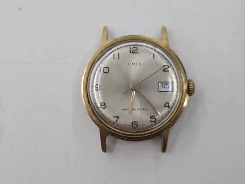 Vintage Gold-Tone Timex Wristwatch. Water Resistant. For Parts Or Repair