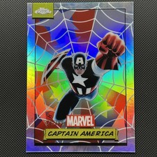 Topps Chrome Marvel 2024 Captain America /399 Spiderman Web Refractor - Avengers