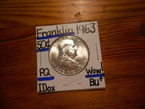 1963 silver Franklin Half Dollar BU+ BEAUTY!!! PQ!!! LOOOOOOOOK!!!!! #4