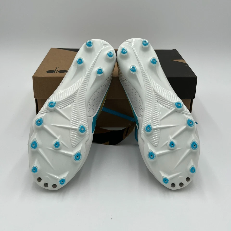Diadora Women's 7.5 Brasil Elite GR LT W LP12 Soccer Cleats White/Blue D0955 - Image 4 of 4