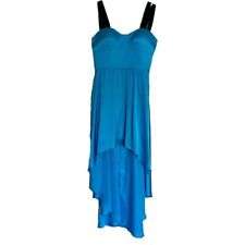 Vintage GUESS Party Dress Aqua Blue High Low Hem Back Cutout Size 6