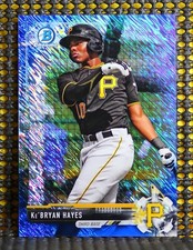 KE'BRYAN HAYES  -  2017 BOWMAN CHROME PROSPECTS BLUE SHIMMER REFRACTOR    