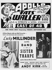 FATS WALLER / SISTER THARPE  Apollo NYC 16" x 12" Photo Repro Concert Poster