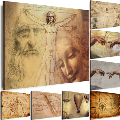 WANDBILDER Werke von Leonardo Da Vinci LEINWAND BILDER XXL Hände Lisa KUNSTDRUCK