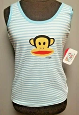 Paul Frank Blue Stripe Monkey Tank Top Official Licensed New With Tags Size XL