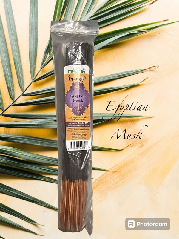 Madina Egyptian Musk 11” Fragrance Incense Stick Bundle 90 Sticks Per Pack