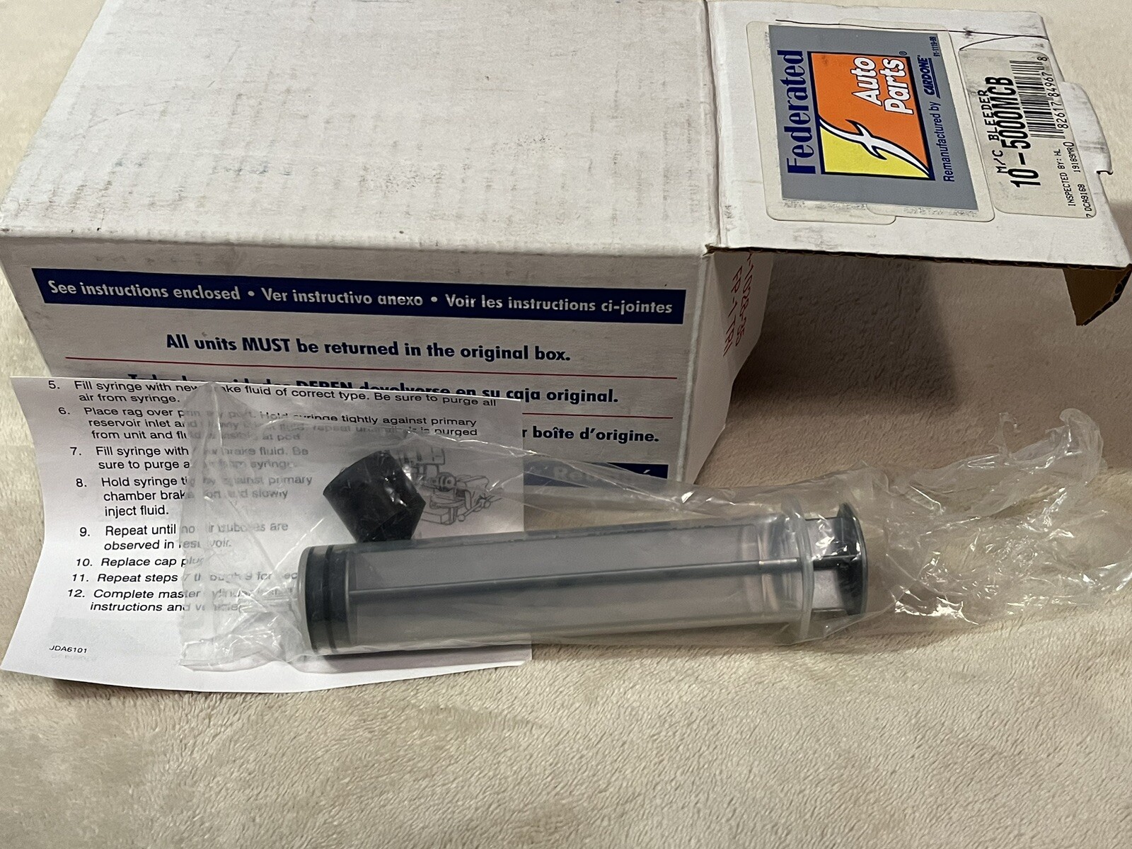 Master Cylinder Brake Bench Bleeder Syringe Tool Pressure Bleed Air