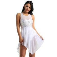 Women Lyrical Dance Dress Contemporary Ballet Leotard Costume Skating Dress Lady