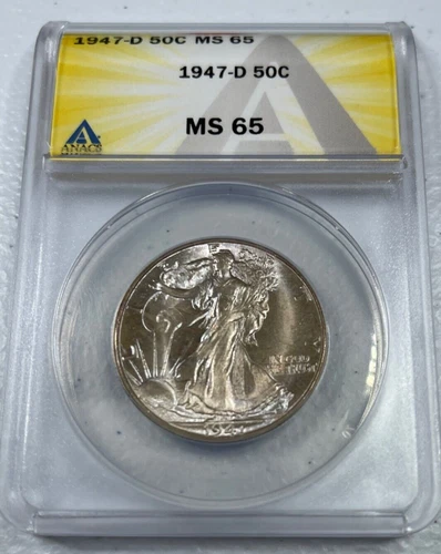 1947-D  Walking Liberty US Half Dollar,  MS65 by ANACS,  a SUPERB looking coin!!