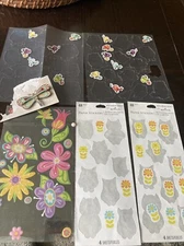 Various Spring Stickers Flowers Birds Dragonfly 