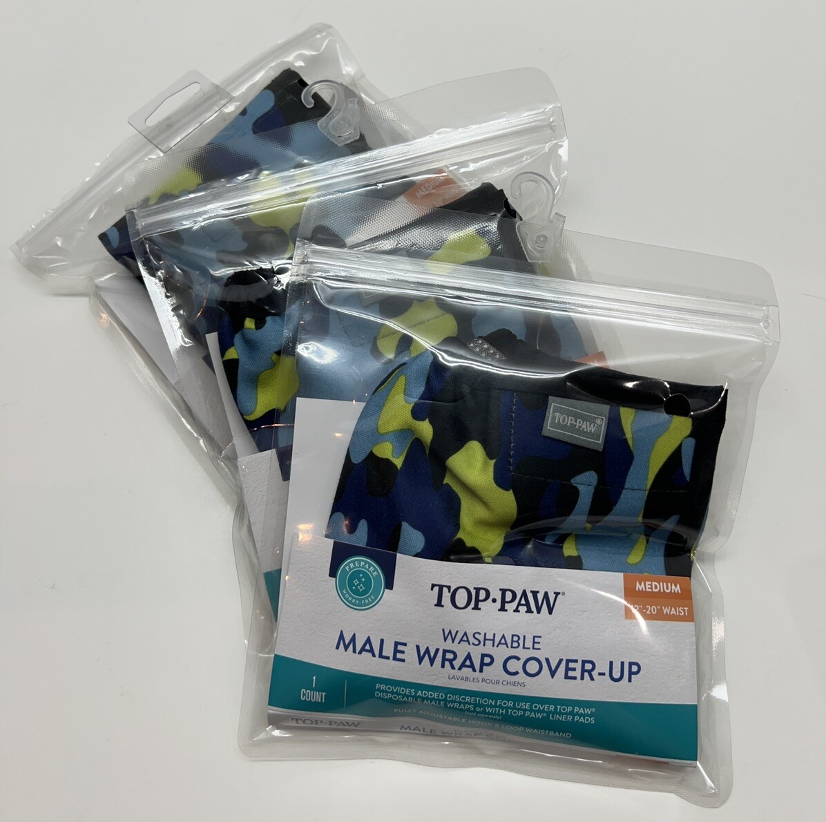 Lot of 3 Open Top Paw Dog Washable Male Wrap Cover Up Medium 12” - 20” Waist