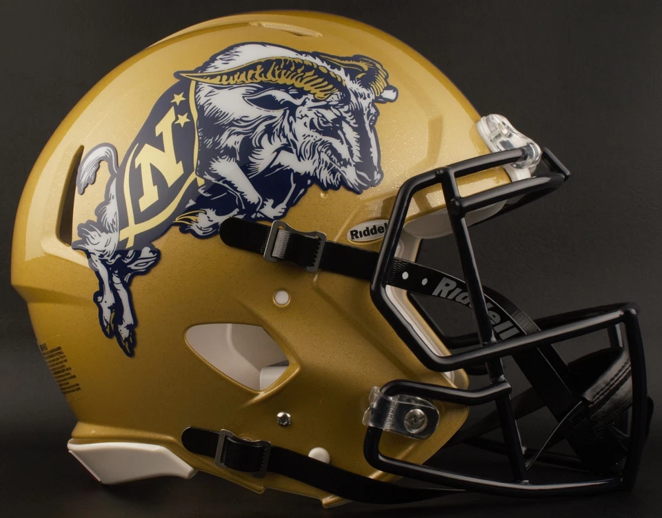 Casco de fútbol americano réplica tamaño completo NAVY MIDSHIPMEN NCAA Riddell VELOCIDAD Foto 3 de 4