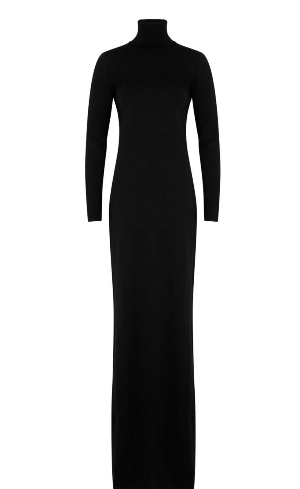 Maxi abito medio Saint Laurent in lana con ritaglio girocollo