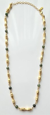 Camrose & Kross JBK Jacqueline Kennedy Signed Vintage Green Bead Necklace