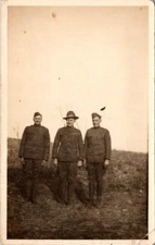 RPPC Postcard Army Soldiers in Uniform Military Campaign Cover c.1918-1930 13008