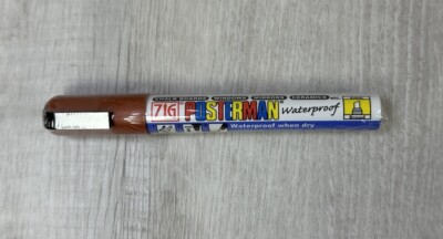 Zig Posterman Markers 060 Brown 6mm Broad Tip Waterproof Ink Chalkboard Window