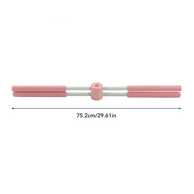 Barre De Yoga/correcteur Posture – 76 Cm, Acier Inoxydable, Mousse Ergo, Rotation, Anti-bosses, Rose/bleu