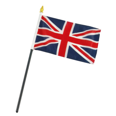 2 Pack UK United Kingdom 4''x6'' Flag Desk Table Stick 100D