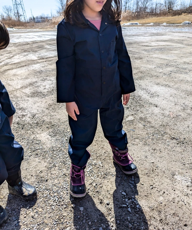 Canadian Made Kids Coveralls NEW! Navy Blue, poly/cotton blend with zipper - Image 3 of 4