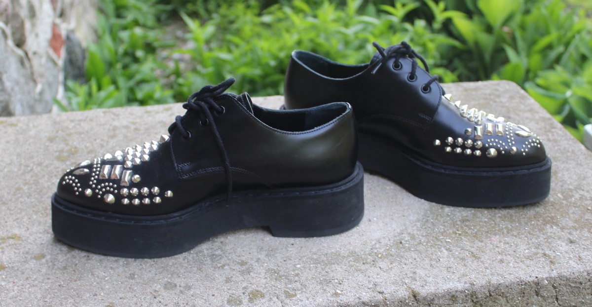 HOT Alexander McQueen Leather Spiked Studded Platform