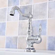 Chrome Bathroom Basin Faucet Swivel Spout Single Handle Sink Vanity Mixer Tap