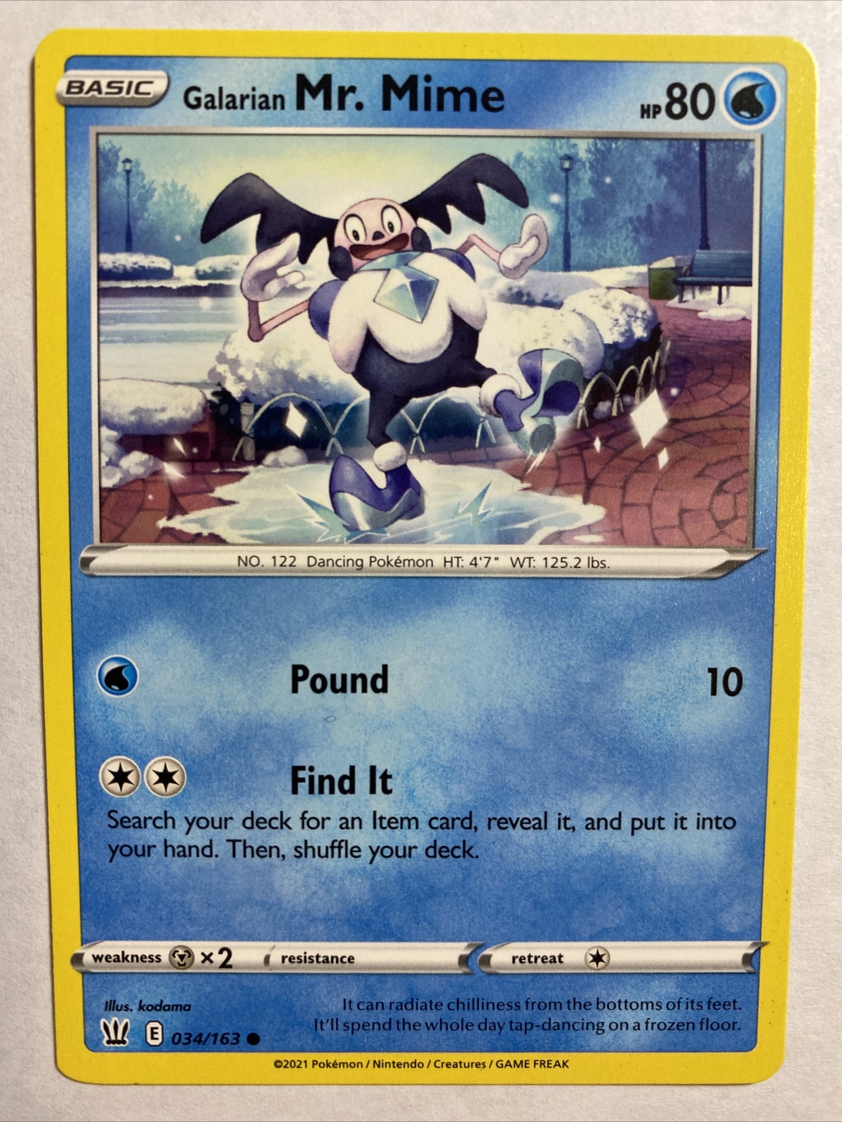 Pokemon Battle Styles Galarian Mr. Mime 34/163 NM/M 