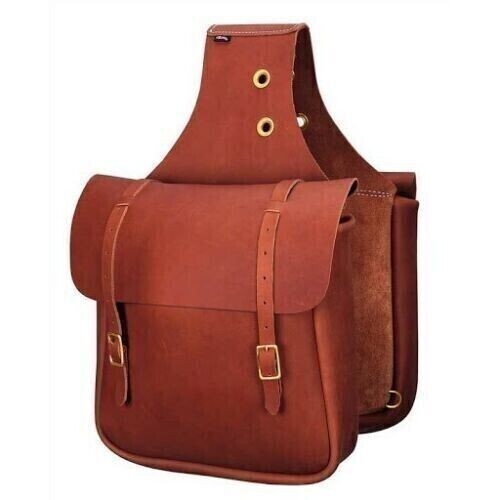 Bolso de silla de montar Western Trail simple de cuero genuino de piel de vac...