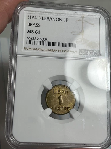 1941 Lebanon Piastre - WWII Emergency Issue - NGC MS61
