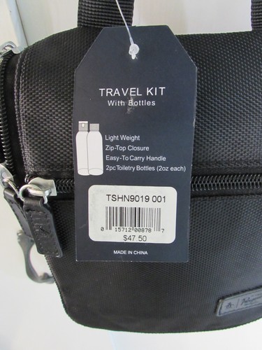 PENGUIN Men's Hanging Travel Kit Case Bag Black NWT 2 bottles ballistic nylon - Picture 4 of 10
