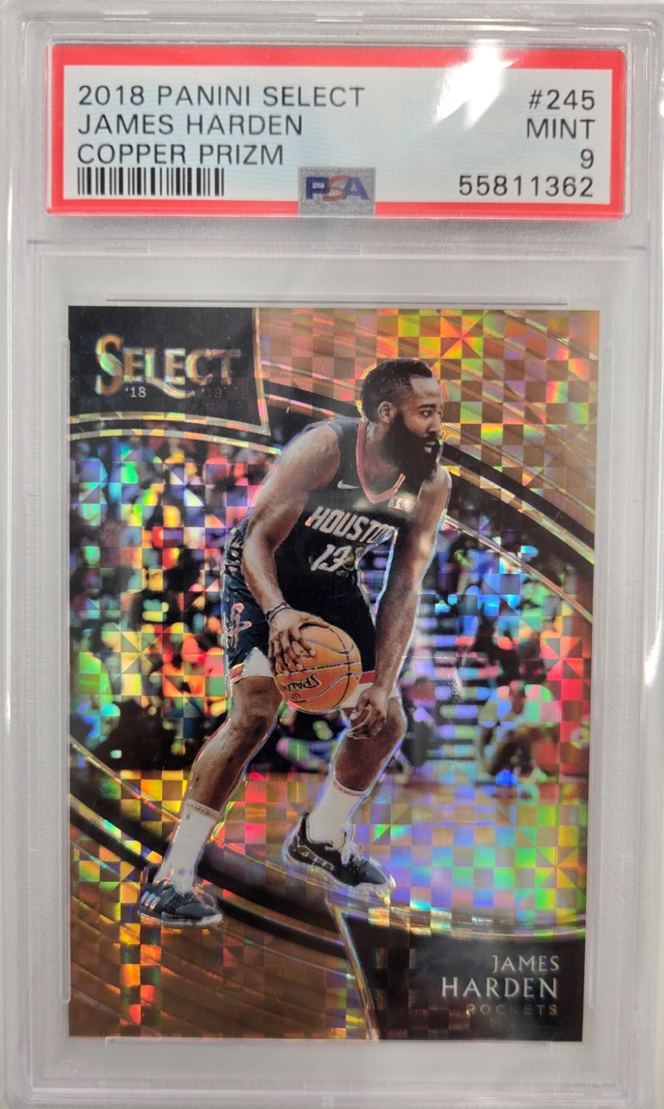 2018 Panini Select James Harden Copper Prizm /60 #245 PSA 9