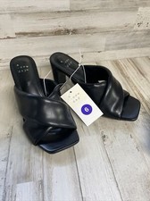 Women's Clementine Padded Crossband Heels - A New Day Color Black Size 6 New